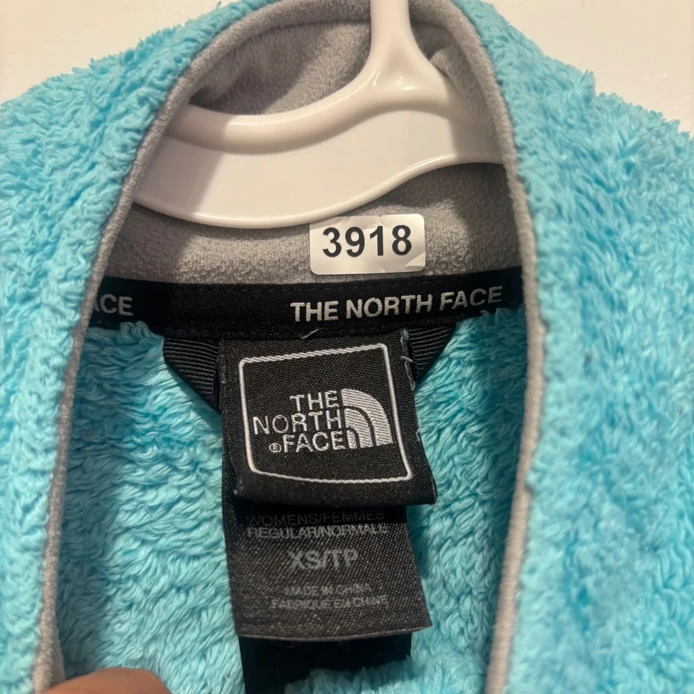 The North Face Osito Fleece Jacket Womens XS Turquoise Blue Full Zip Soft Fuzzy